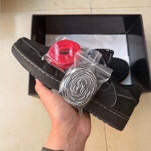 Jordan Black Sneakers with Red and White Laces